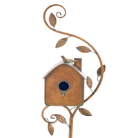 Metalen Kunst Vogelhuisje op Tuinplug - FeatherNest