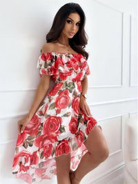 Off-Shoulder Mini-jurk met Ruches – Lina