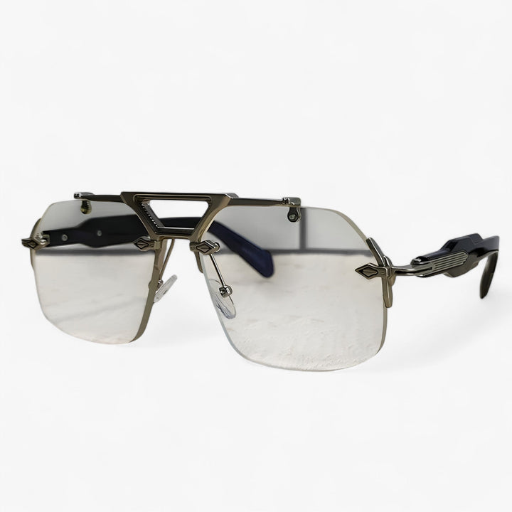 Randloze Oversized Zonnebril met Metalen Accenten – Vexor
