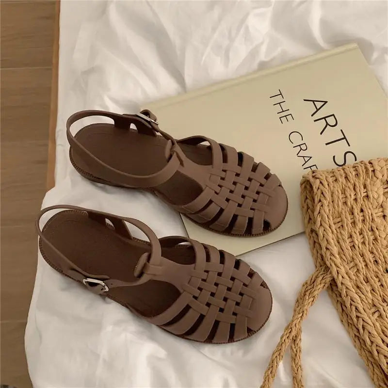 Modne damskie sandały na platformie w koreańskim stylu – Alina