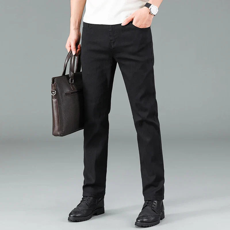 Zwarte Heren Stretch Straight Fit Jeans – Milan