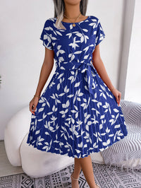 Blauwe Bedrukte Midi-jurk – Naomi