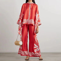 Tweedelige Dames Linnen Streetwear-Set met Ethno-Print – Samira