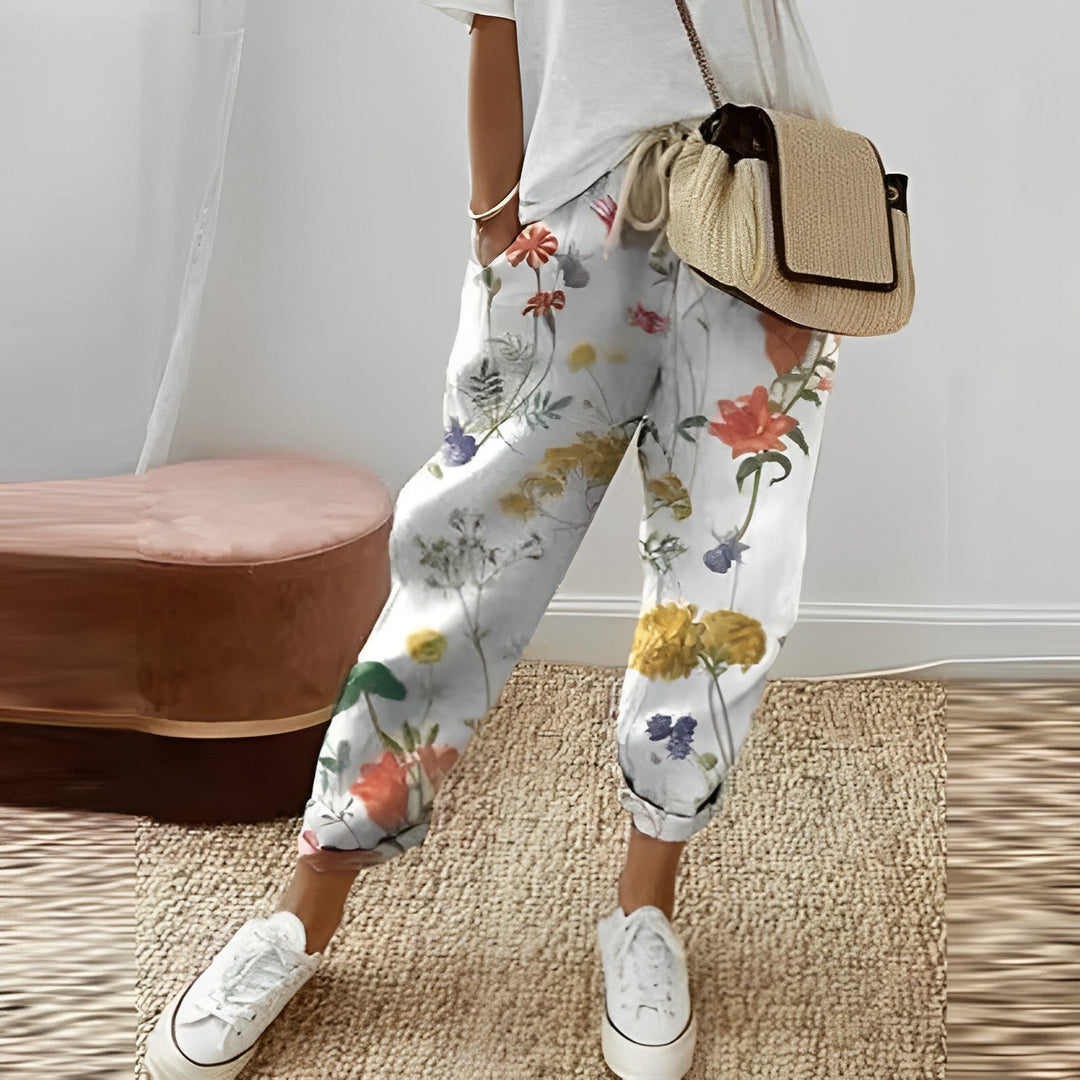 Boho Damesbroek met Bladprint – Selina