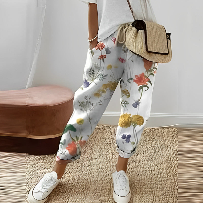 Boho Damesbroek met Bladprint – Selina