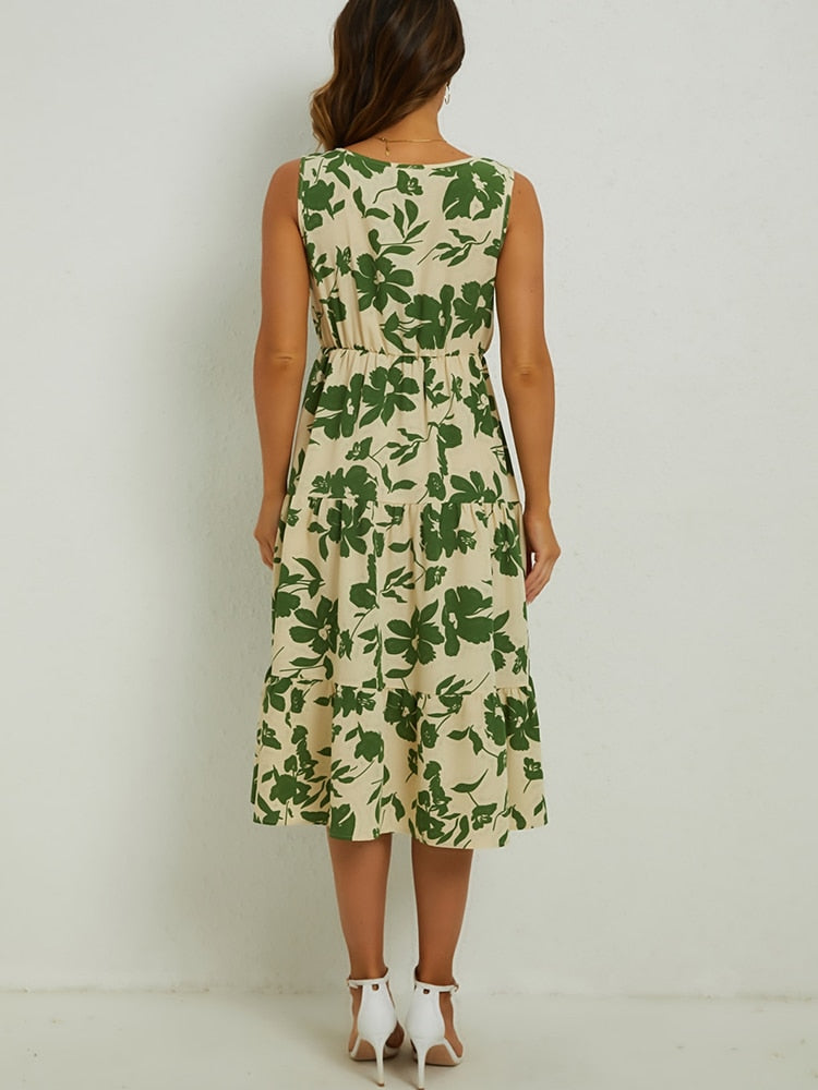 Zomerse Midi-Jurk met Bloemenprint – Fenna