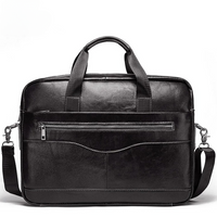 Echte Leren Business Laptoptas met Schouderband