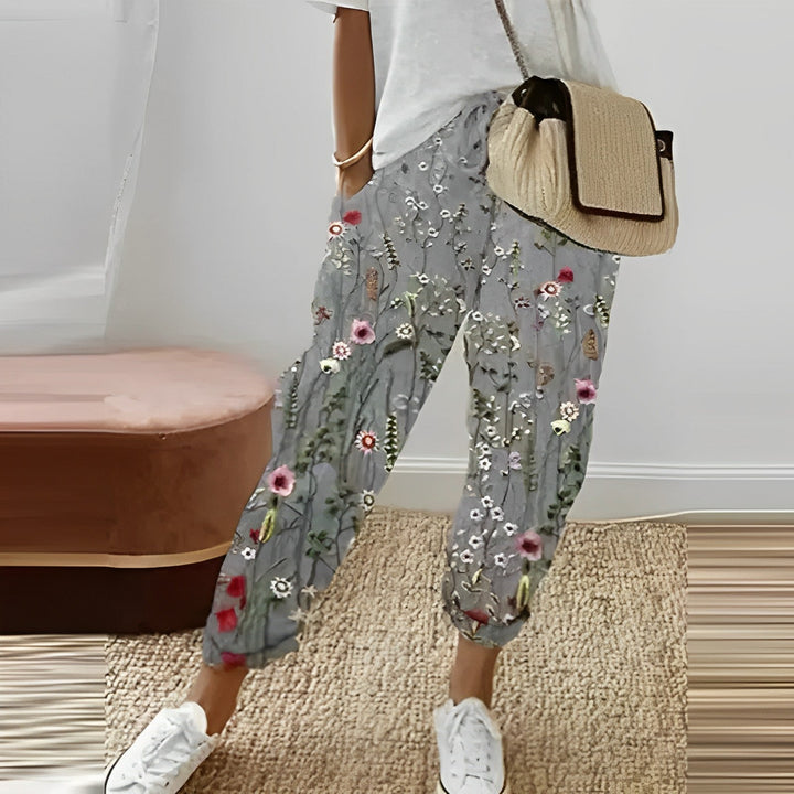 Boho Damesbroek met Bladprint – Selina