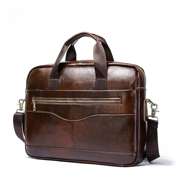 Echte Leren Business Laptoptas met Schouderband
