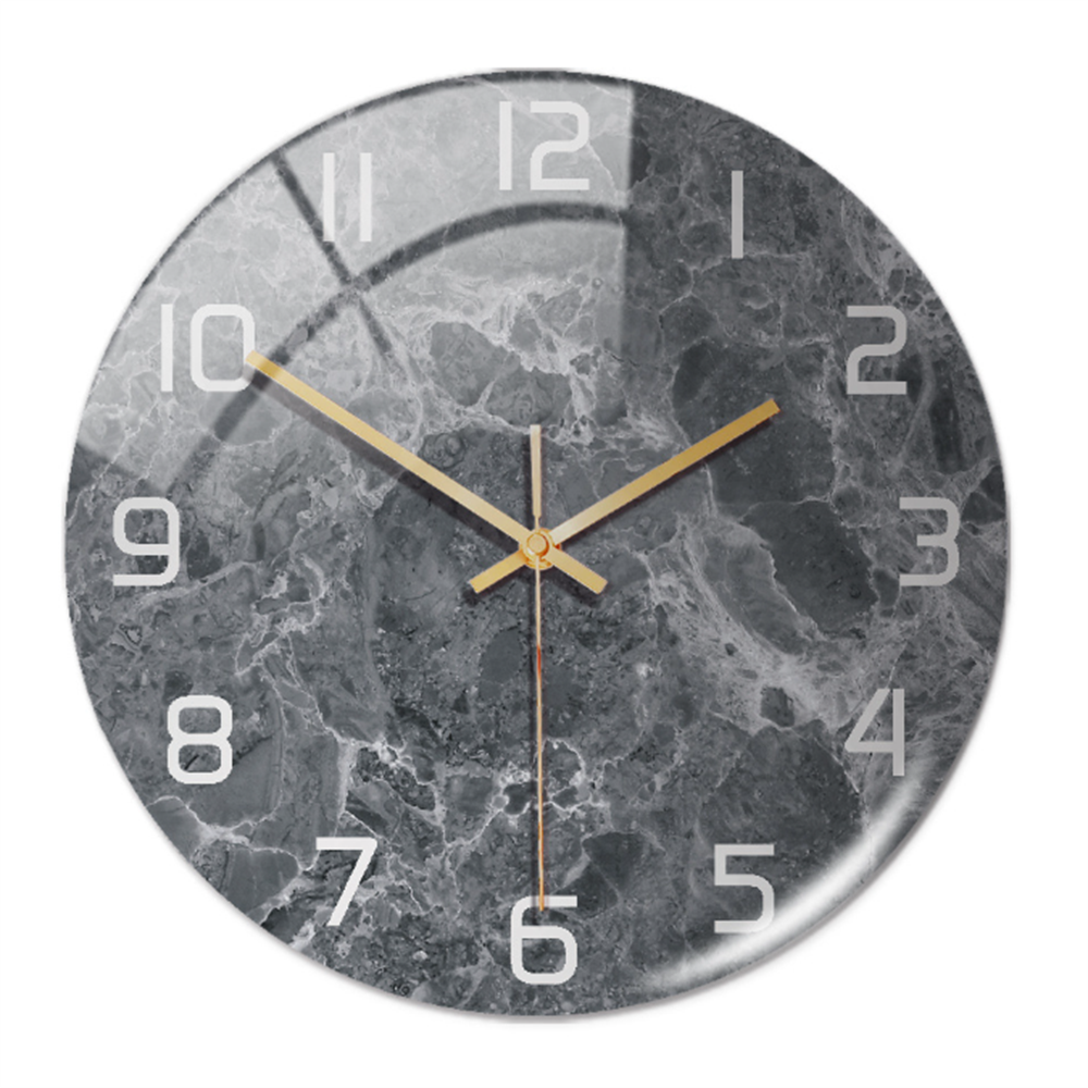 Stijlvolle Wandklok met Marmeren Textuur - MarbleTime