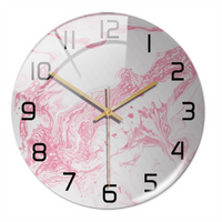 Stijlvolle Wandklok met Marmeren Textuur - MarbleTime