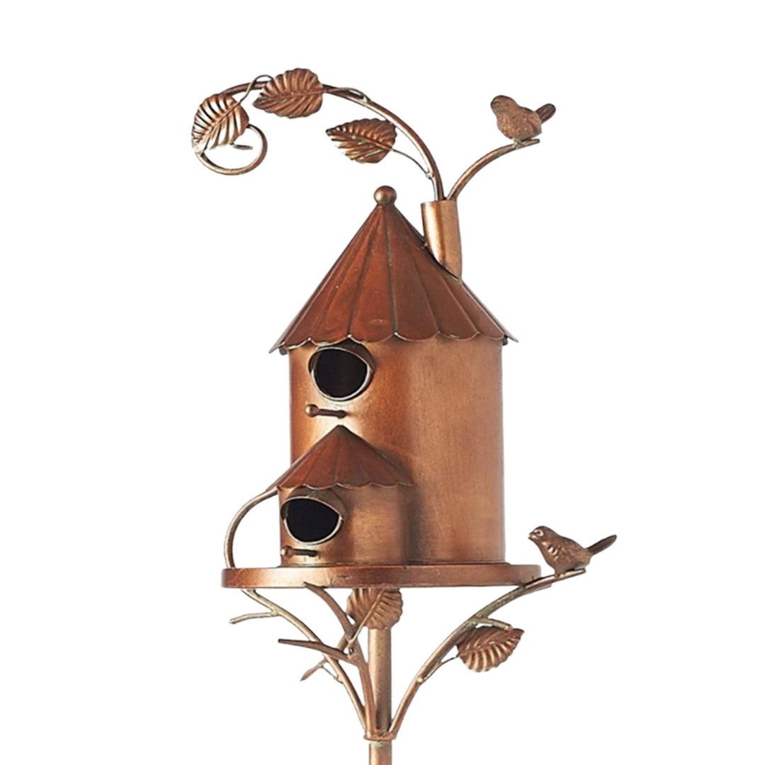 Metalen Kunst Vogelhuisje op Tuinplug - FeatherNest