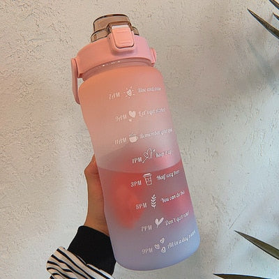 2L Motiverende Waterfles met Tijdmarkeringen - HydroMotivator