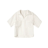 Luchtige & Tijdloze Linnen Damesblouse met Korte Mouwen en V-hals – Milena