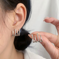 Illusie Oorbellen met Vier Hoepels & Zirkonia - Zarvia