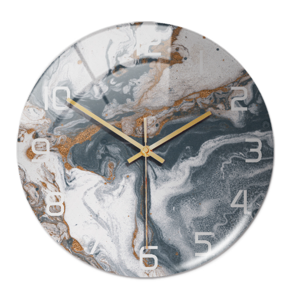 Stijlvolle Wandklok met Marmeren Textuur - MarbleTime