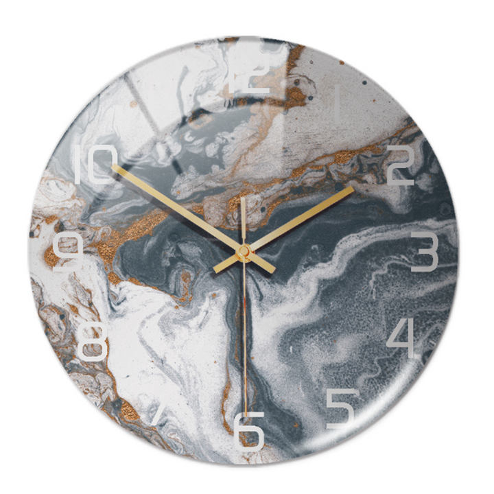 Stijlvolle Wandklok met Marmeren Textuur - MarbleTime