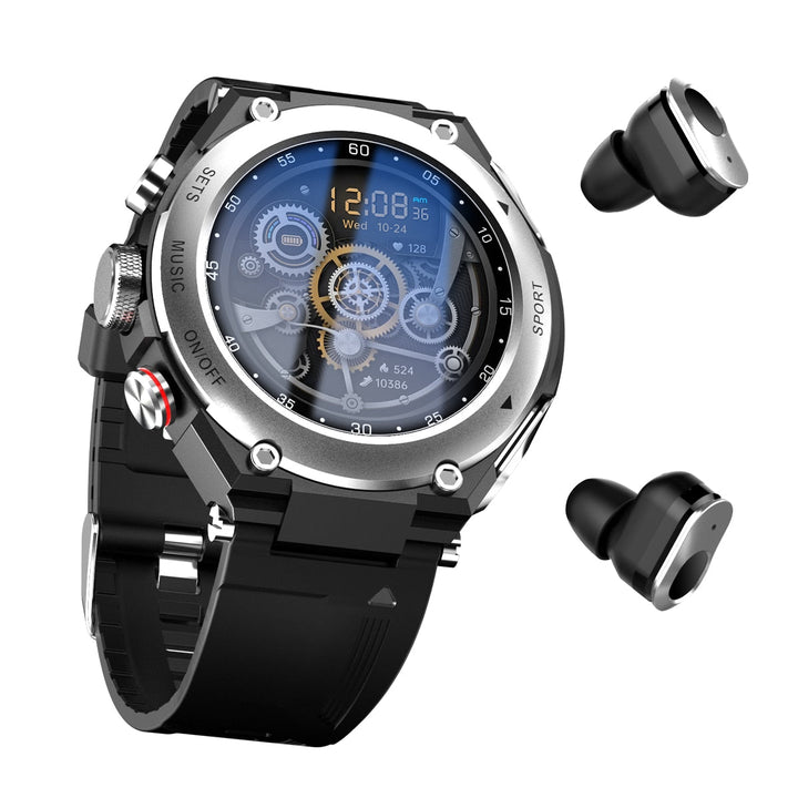 Complete Smartwatch met Geïntegreerde Draadloze Oordoppen - AlphaX