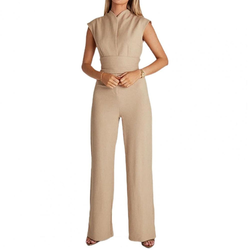Luchtige Dames Jumpsuit met Wijde Pijpen en V-Hals – Maribel