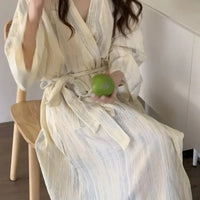 Casual Dames Zomer Badjas met Kimono-Design – Hana