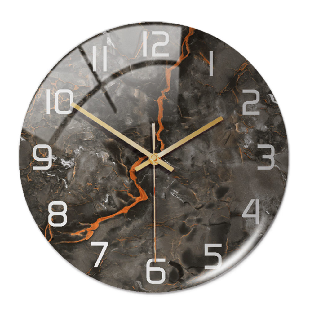 Stijlvolle Wandklok met Marmeren Textuur - MarbleTime