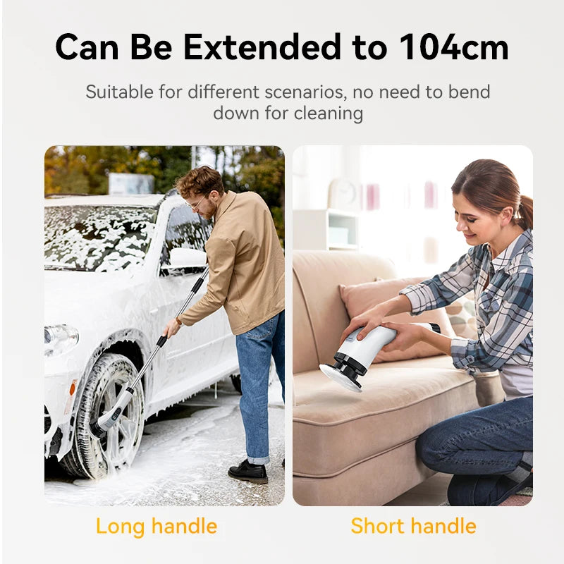 Draadloze Elektrische Schoonmaakborstel met 7 Reinigingskoppen - SpinClean