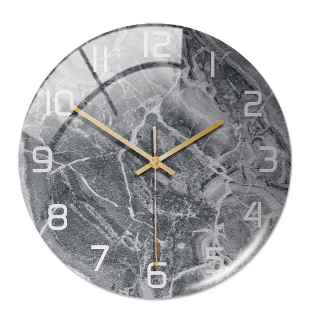 Stijlvolle Wandklok met Marmeren Textuur - MarbleTime