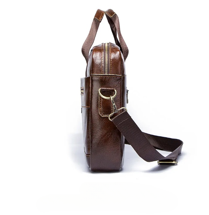 Echte Leren Business Laptoptas met Schouderband