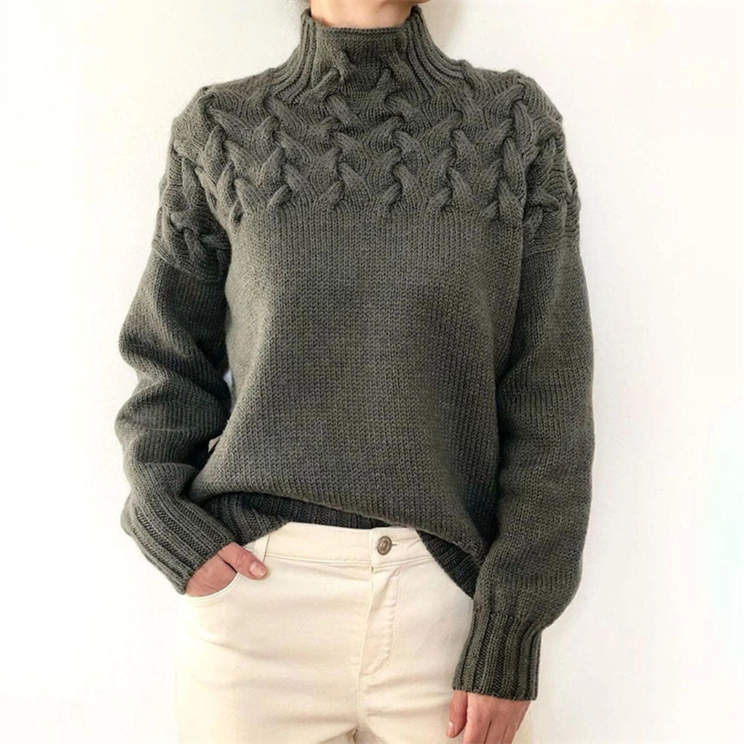 Gebreide Dames Herfsttrui met Col – Sienna
