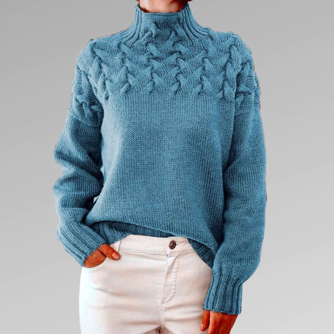 Gebreide Dames Herfsttrui met Col – Sienna