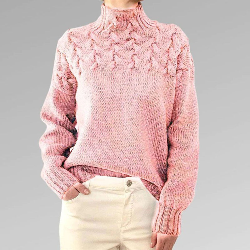 Gebreide Dames Herfsttrui met Col – Sienna