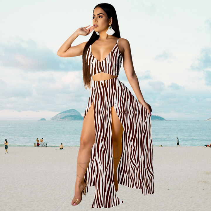 Zomerset met Haltertop en Lange Rok met Split – Naïma
