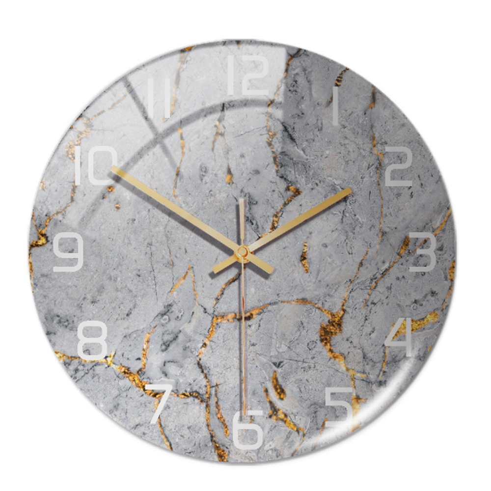 Stijlvolle Wandklok met Marmeren Textuur - MarbleTime