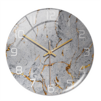 Stijlvolle Wandklok met Marmeren Textuur - MarbleTime