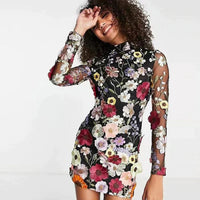 Gebloemde Cocktailjurk met Kant – Aurelia