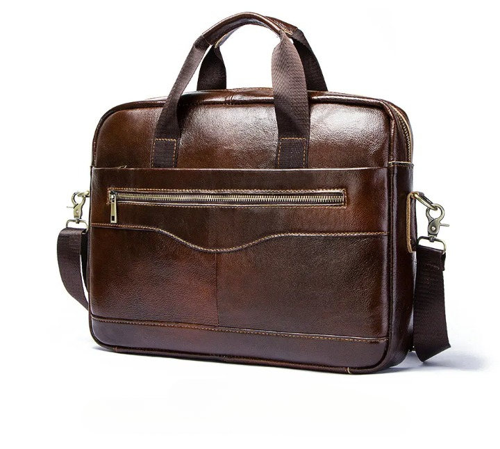 Echte Leren Business Laptoptas met Schouderband