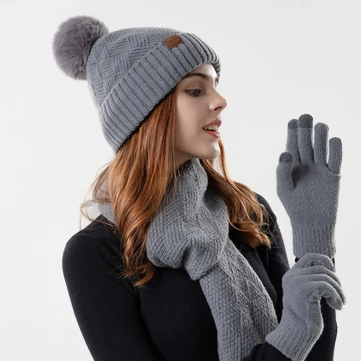Trendy Dames Winter Beanie Set - Lara