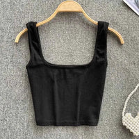 Rugloze Cropped Tanktop in Effen Kleur – Zayra