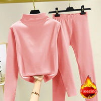 Tweedelige Dames Winter Set met Fleece Pullover en Broek – Eva
