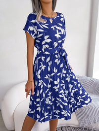Blauwe Bedrukte Midi-jurk – Naomi