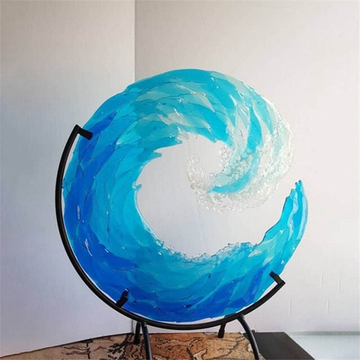 Glazen Sculptuur van Oceaangolf - AquaWave