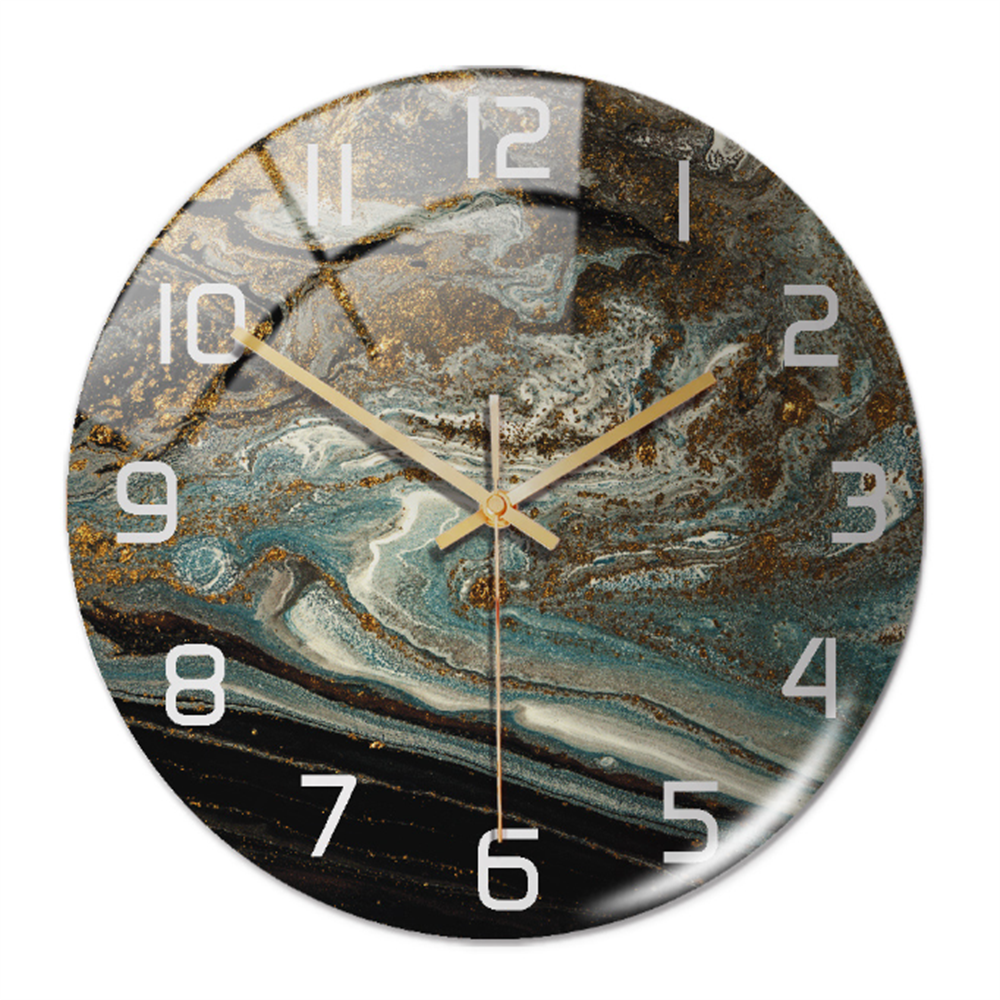 Stijlvolle Wandklok met Marmeren Textuur - MarbleTime