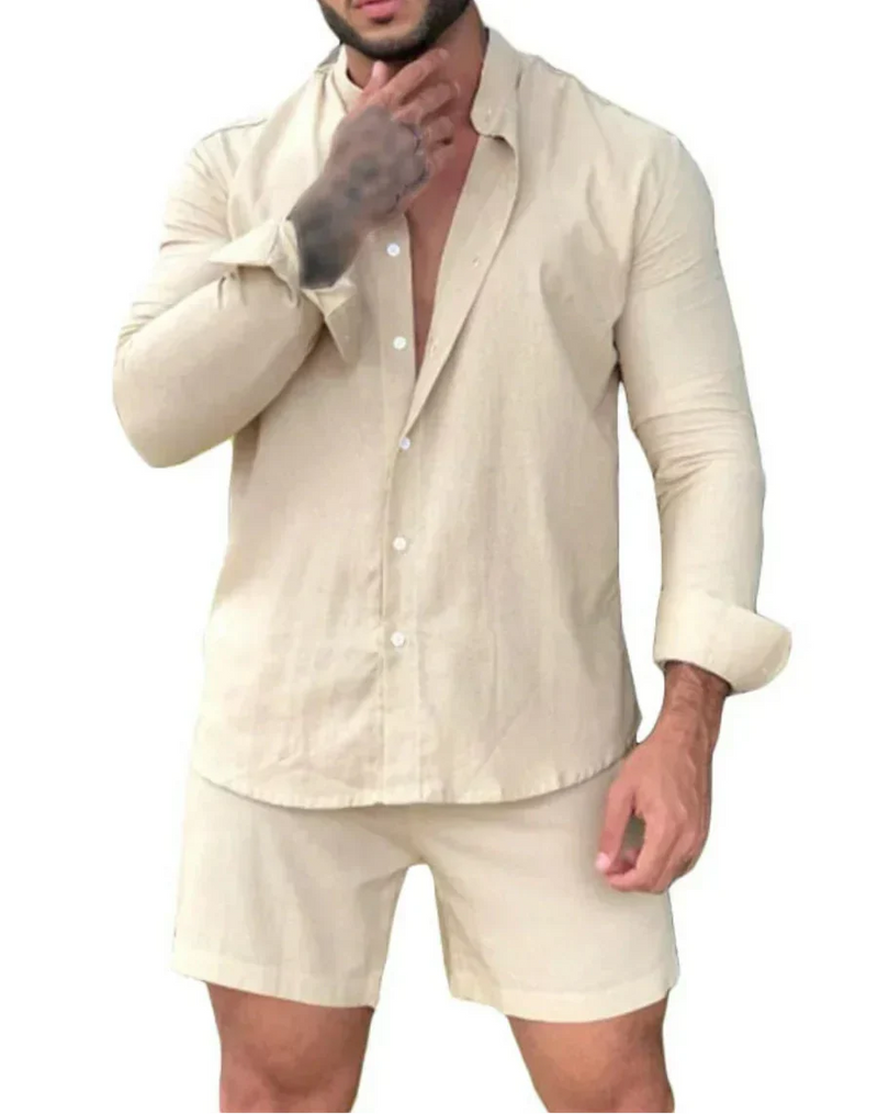 Luchtige & Stijlvolle 2-delige Heren Zomerset met Overhemd & Shorts – Marlo