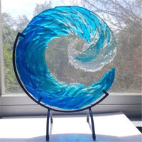 Glazen Sculptuur van Oceaangolf - AquaWave