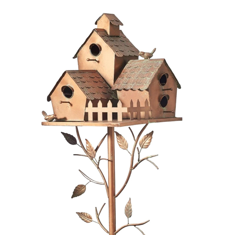 Metalen Kunst Vogelhuisje op Tuinplug - FeatherNest