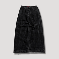 Zwarte Baggy Jeans met Hoge Taille – Raven