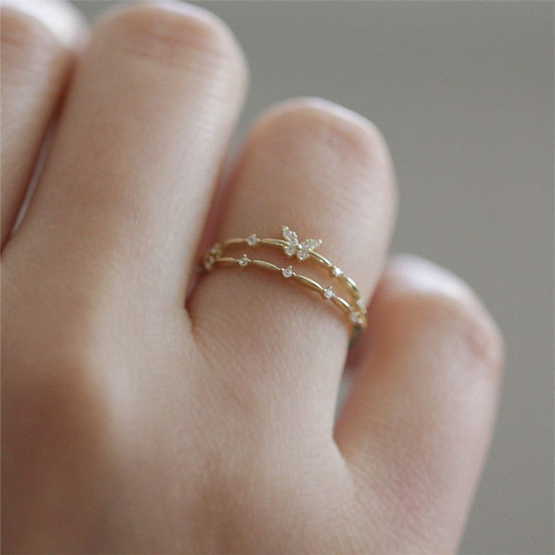 Luxe Vlinder-Ring met Sprankelende Zirkonia - Aurielle