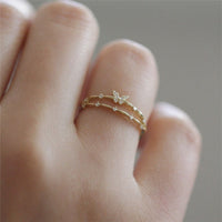 Luxe Vlinder-Ring met Sprankelende Zirkonia - Aurielle