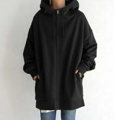 Oversized Dames Hoodie met Rits en Capuchon – Meliora