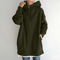 Oversized Dames Hoodie met Rits en Capuchon – Meliora